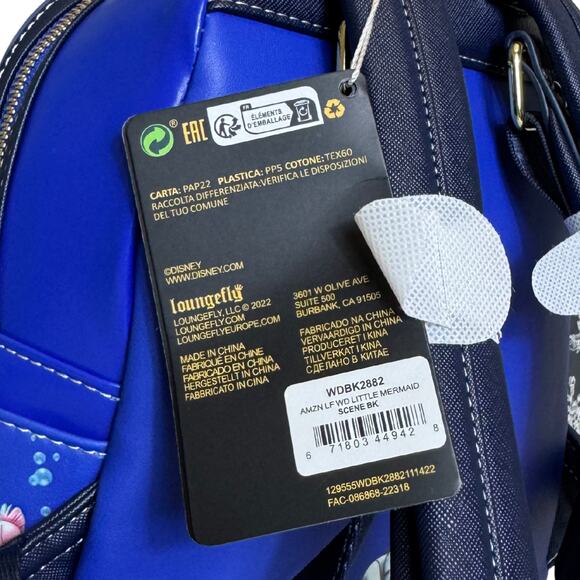 NWT Disney Parks x LOUNGEFLY The Little Mermaid Ariel Scene Mini Backpack RARE - Picture 5 of 10